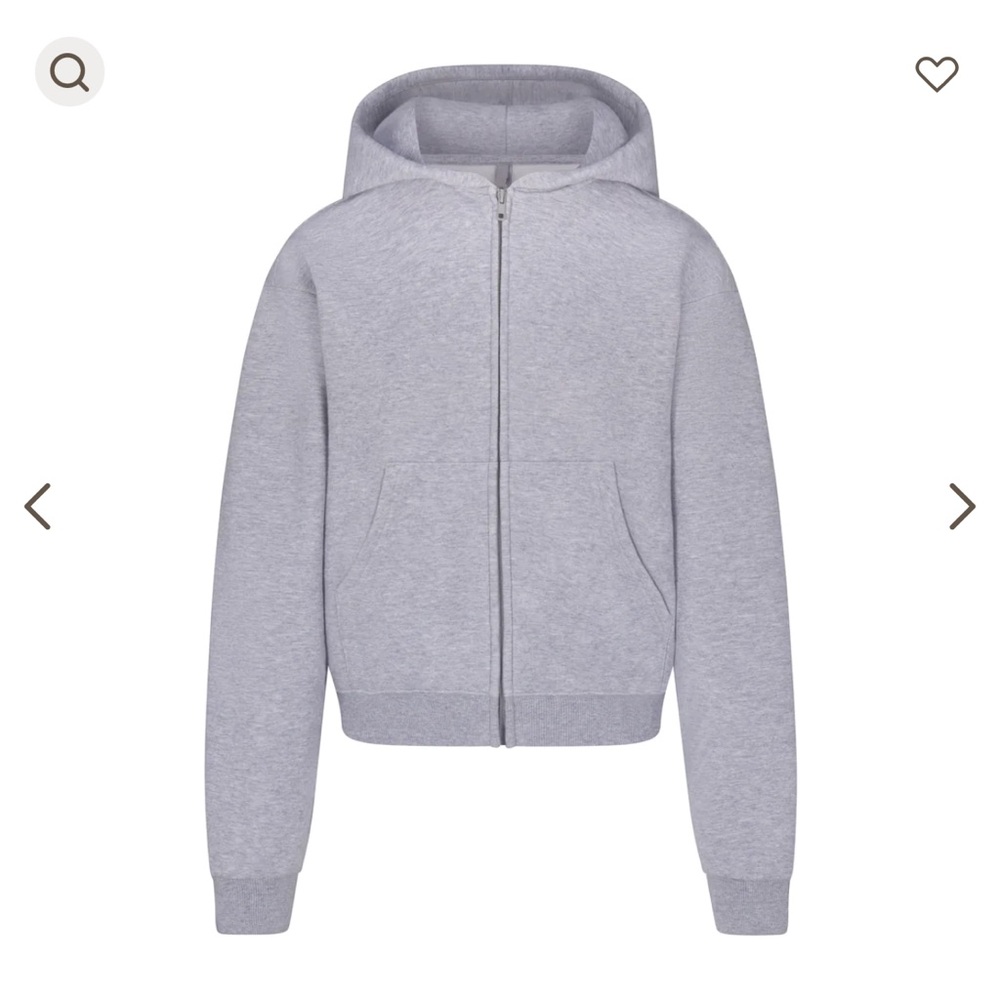 SKIMS COTTON FLEECE CLASSIC ZIP UP HOODIE